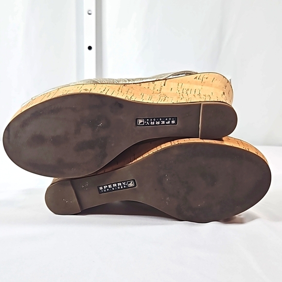 Sperry Top-Sider Cork Wedge Sandals Sz 7.5 - Picture 5 of 7